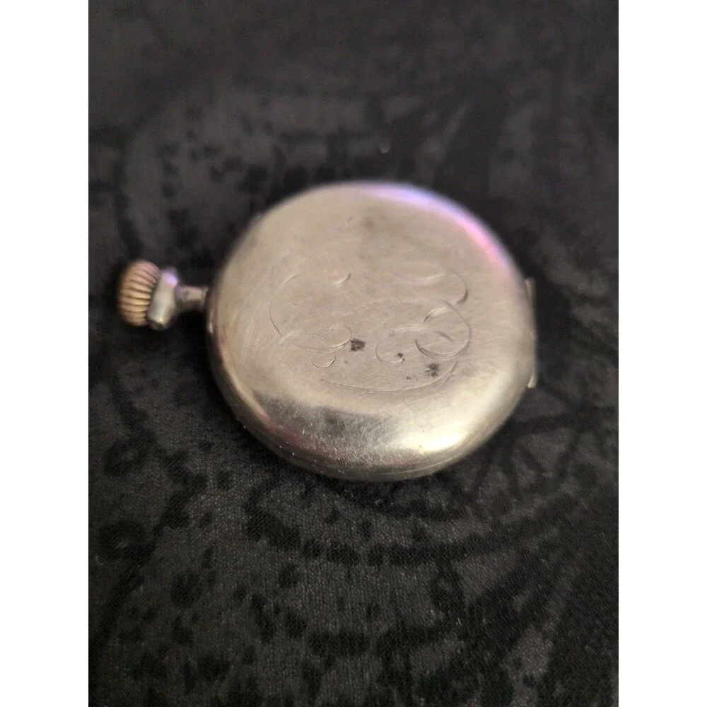 Antique Illinois W.C.Co. Elgin Sterling Silver Pocket Watch Case (No Watch)